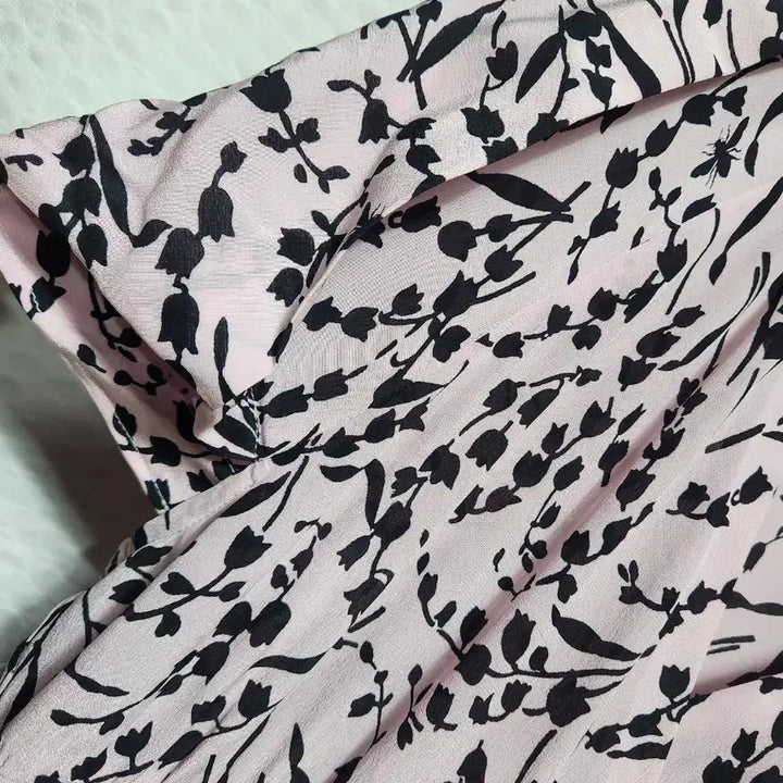 [BUNJANG] Maje Pink Floral Short-Sleeve Long Dress Size 1 / 마쥬 핑크색 꽃무늬 반팔 롱 원피스1사이즈