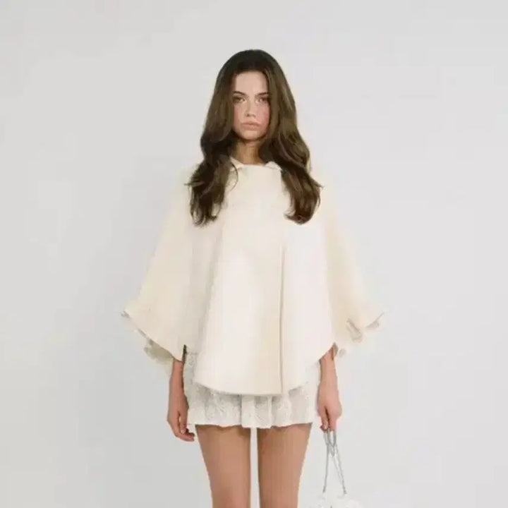[BUNJANG] 3times Moon Cape Jacket Ivory White / 쓰리타임즈 문 케이프 자켓 아이보리 화이트