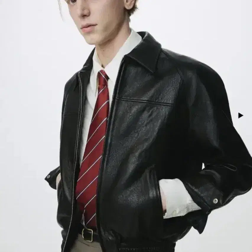 [BUNJANG] Toni Wek Vintage Leather Bomber Jacket / 토니웩 빈티지 레더 봄버 L