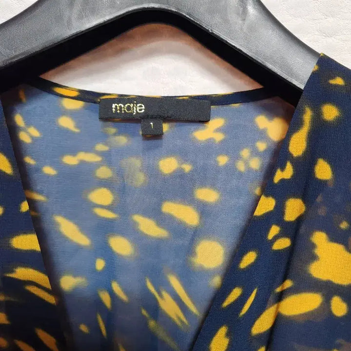 [BUNJANG] Maje Navy Yellow Pattern Long Dress / 마쥬 네이비 옐로우 패턴 롱 원피스