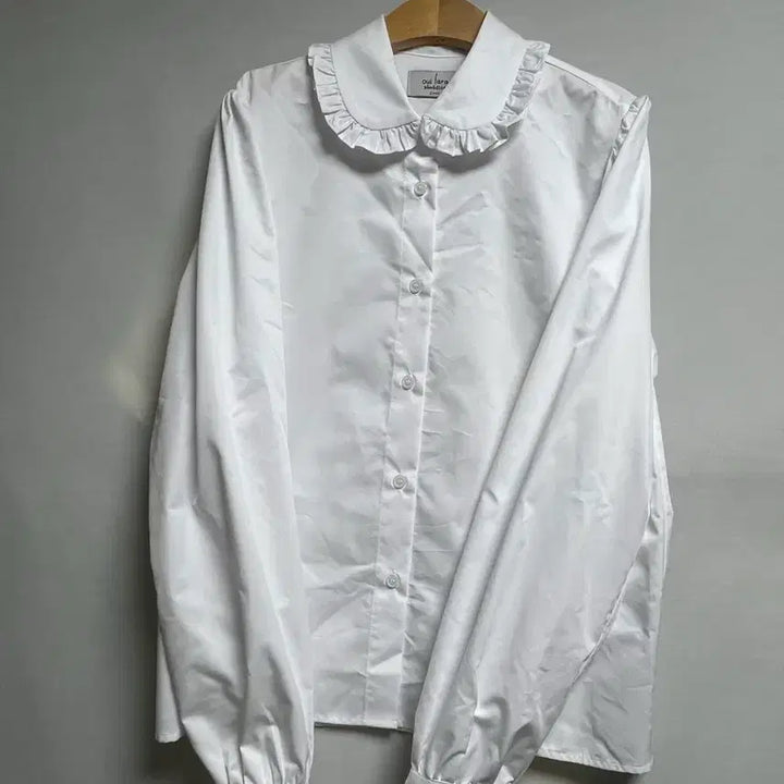 [BUNJANG] OUI LARA White Frill Blouse S / 위라라 OUI LARA.FR 화이트 프릴 블라우스 S