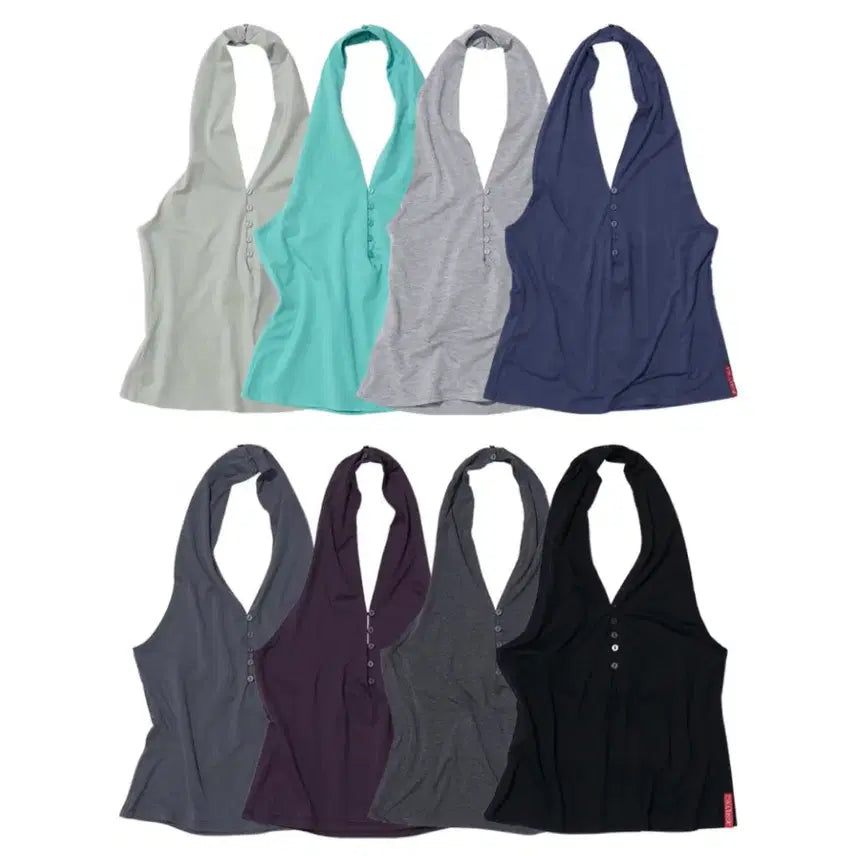 [BUNJANG] Partimento PWC Button-Up Jersey Halterneck Top - Plum / (새상품) 파르티멘토 우먼 PWC 버튼업 저지 홀터넥 탑 플럼