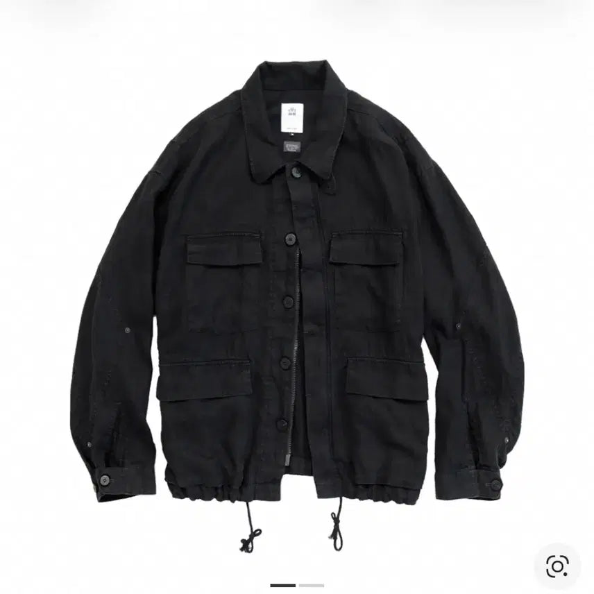 [BUNJANG] Politeu Linen Field Jacket Washed Black / (3) 폴리테루 린넨 필드 자켓 워시드 블랙