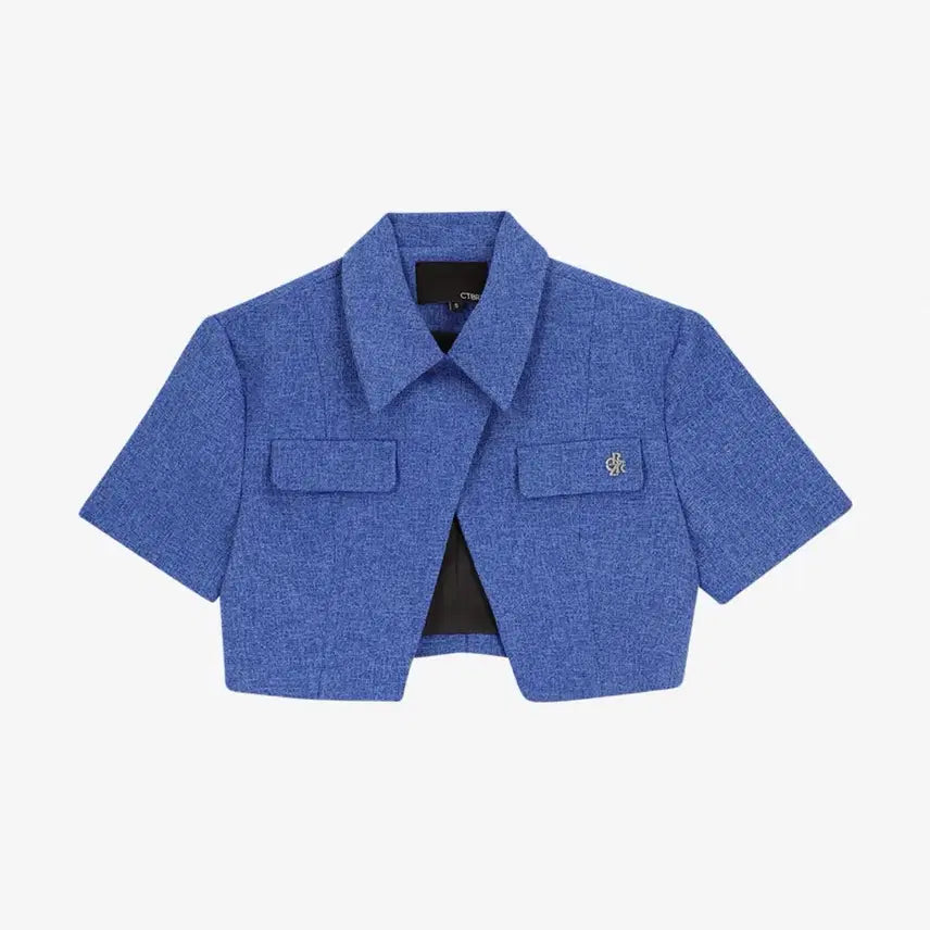 [BUNJANG] SITYBREEZE Tweed Crop Short Sleeve Jacket / 시티브리즈 트위드 크롭 반팔 자켓_BLUE