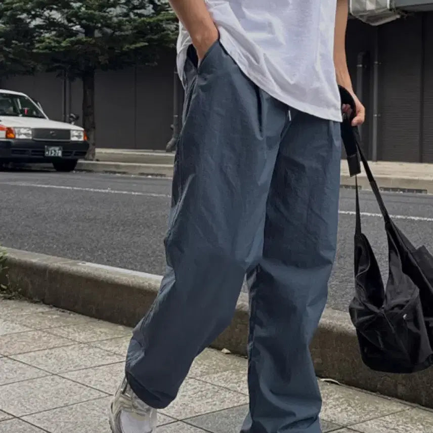 [BUNJANG] Upnormal Charcoal Nylon Pants / [업노멀] 남자 나일론 팬츠 (차콜 2사이즈)