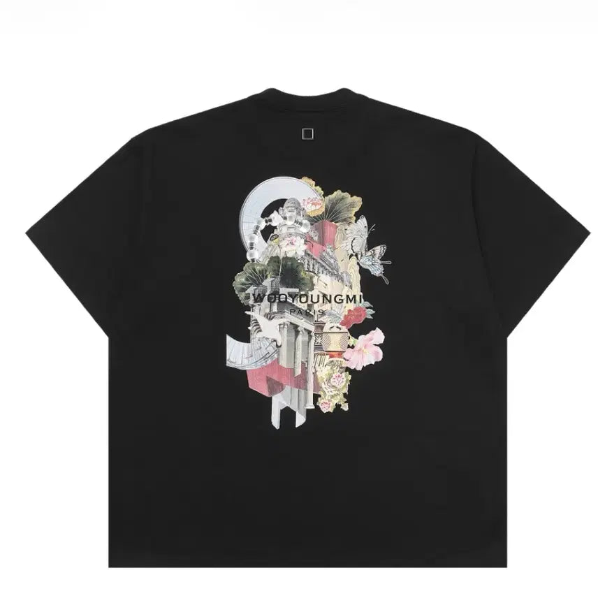 [BUNJANG] Wooyoungmi City Graphic T-Shirt Black / (48)우영미 시티 그래픽 티셔츠 블랙