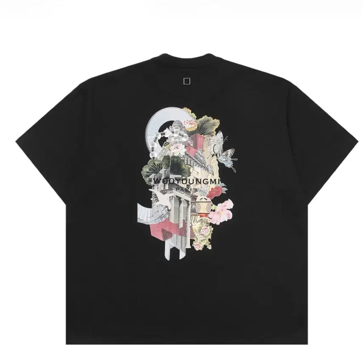 [BUNJANG] Wooyoungmi City Graphic T-Shirt Black / (48)우영미 시티 그래픽 티셔츠 블랙