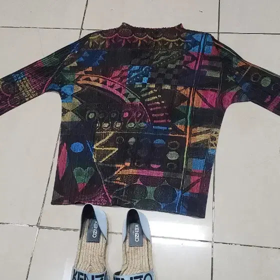 [BUNJANG] Pleats Please Long Sleeve Top and Wide Pants Set / 플리츠플리즈 반목 긴팔과 와이드팬츠