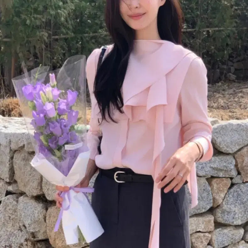 [BUNJANG] Bride And You Willa Cape Tie Blouse / 브라이드앤유 willa cape tie blouse 새상품