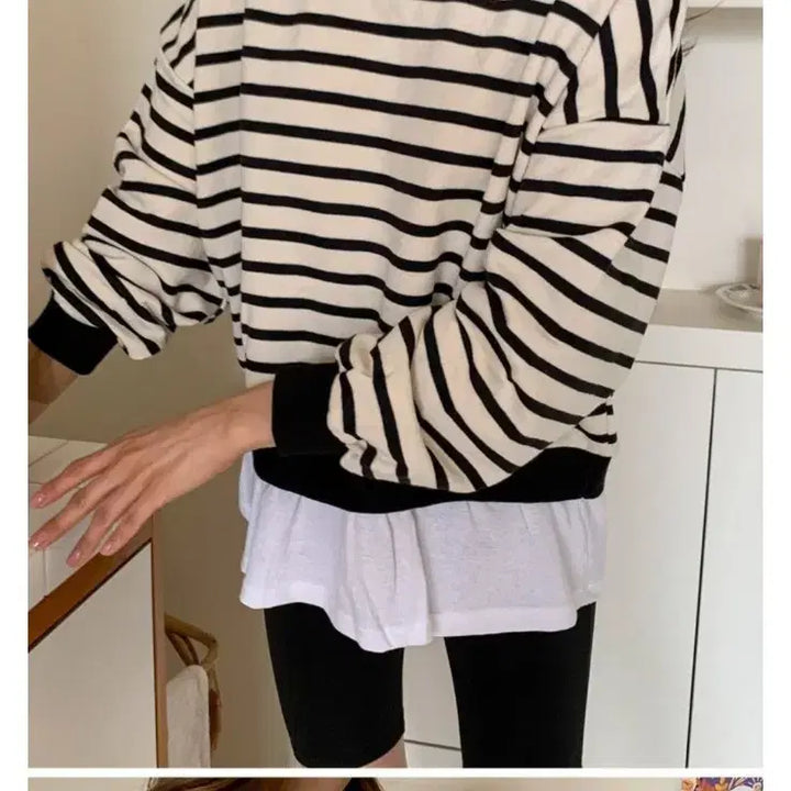 [BUNJANG] Layered Sweatshirt / 여성 레이어드 맨투맨