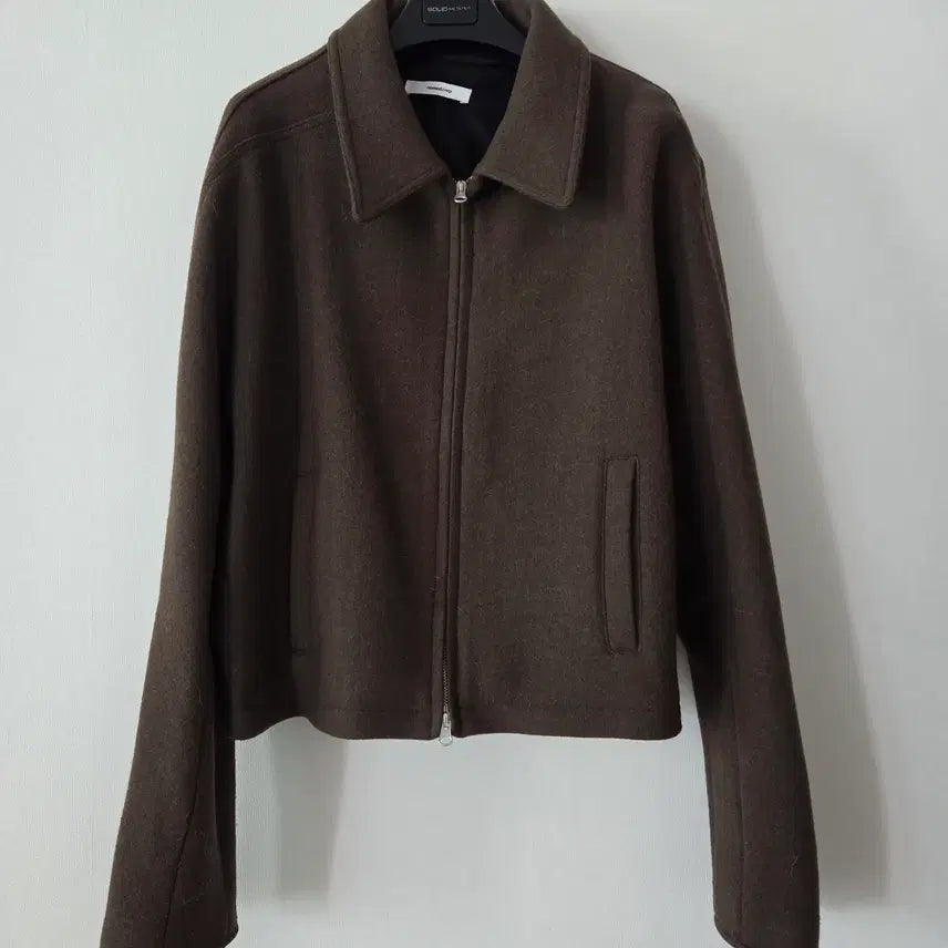 [BUNJANG] Nohnohd Crop Detail Wool Jacket - Striped Brown / 논노드 크롭 디테일 울 자켓 스트라이프 브라운 1사이즈
