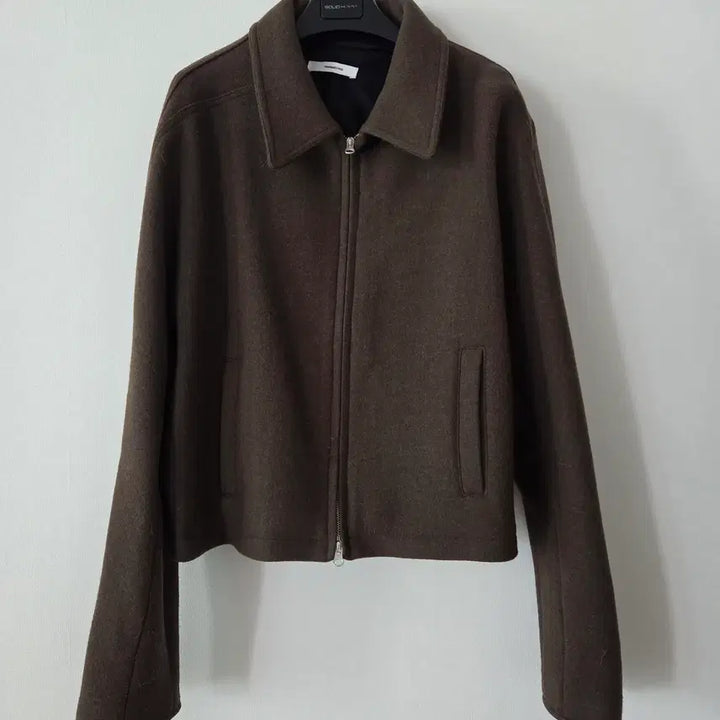 [BUNJANG] Nohnohd Crop Detail Wool Jacket - Striped Brown / 논노드 크롭 디테일 울 자켓 스트라이프 브라운 1사이즈