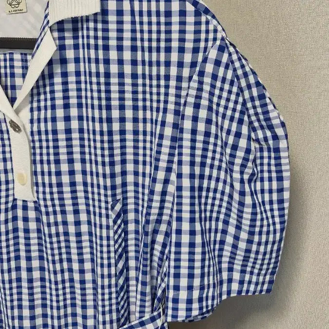 [BUNJANG] Etcorner LG Fashion Rayon Cool Check Long Dress Blue / 엣코너 LG패션(프리 55/77) 레이온쿨소재 체크롱원피스 블루
