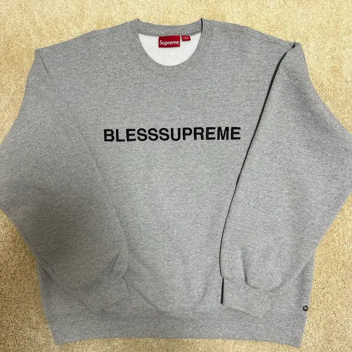 [BUNJANG] Supreme x Bless Crewneck Header Grey / 슈프림 x 블레스 크루넥 헤더 그레이 - 23FW