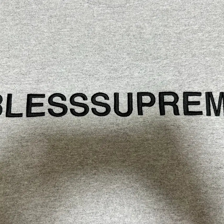 [BUNJANG] Supreme x Bless Crewneck Header Grey / 슈프림 x 블레스 크루넥 헤더 그레이 - 23FW