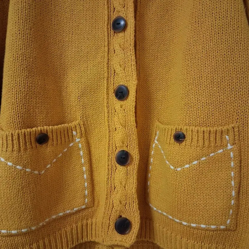[BUNJANG] Mustard Cable Knit Cardigan / 머스타드 꽈배기 니트 가디건(26신상)