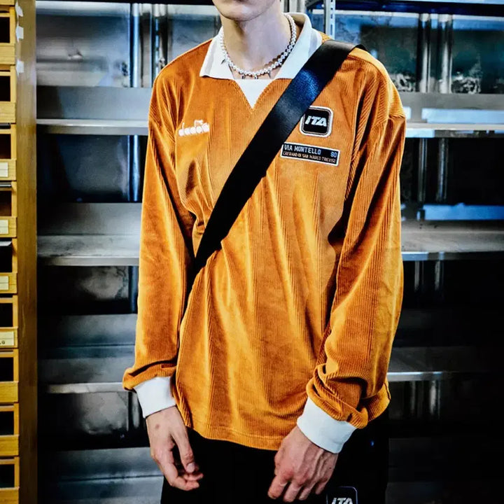 [BUNJANG] Diadora Fitcrew Racing Polo T-Shirt Camel / 디아도라 피트크루 레이싱 카라티셔츠 CAMEL
