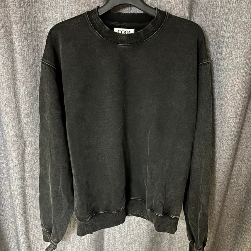 [BUNJANG] COOR Garment Dyed Sweatshirt Black L / 쿠어 가먼트 다잉 스웻셔츠 L