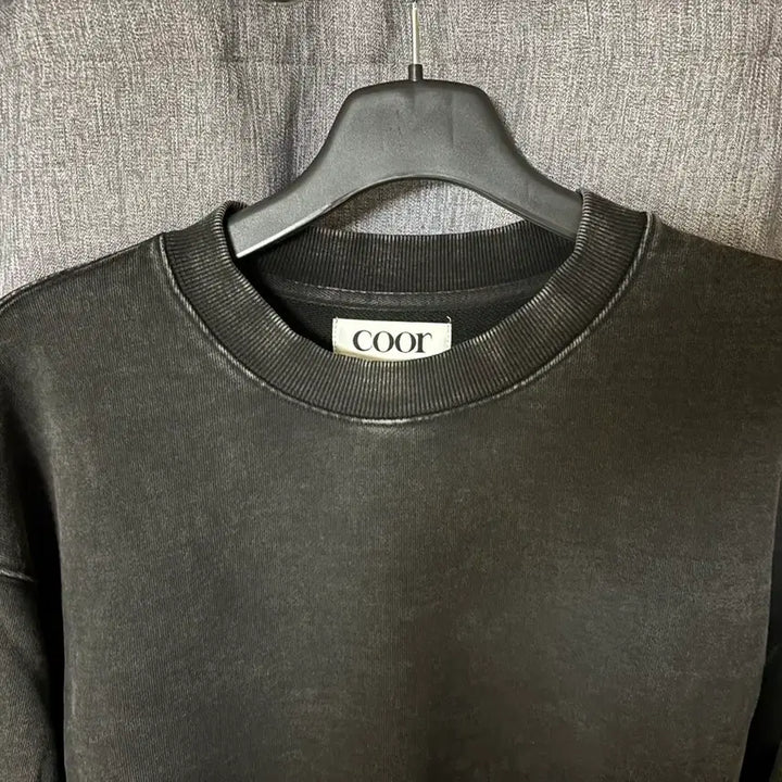 [BUNJANG] COOR Garment Dyed Sweatshirt Black L / 쿠어 가먼트 다잉 스웻셔츠 L