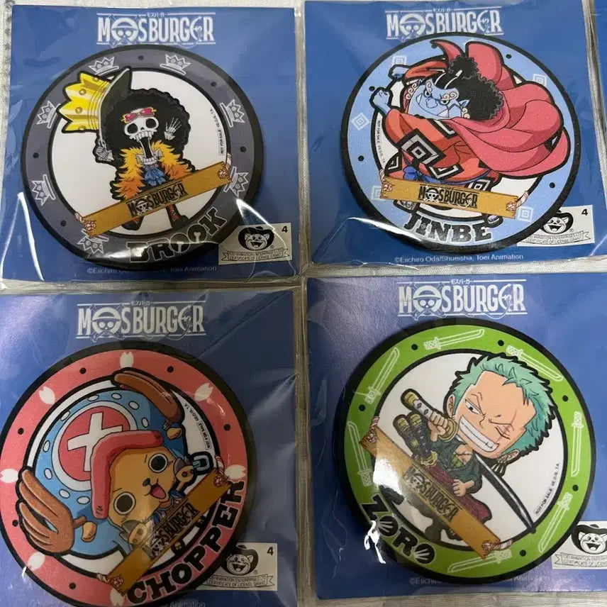 [BUNJANG] One Piece x Mos Burger Collaboration Badge Full Set (10 Types) / 원피스 모스버거 콜라보 뱃지 전종10종류