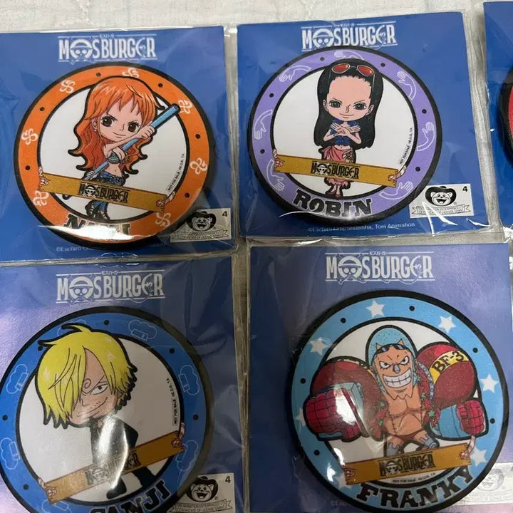 [BUNJANG] One Piece x Mos Burger Collaboration Badge Full Set (10 Types) / 원피스 모스버거 콜라보 뱃지 전종10종류