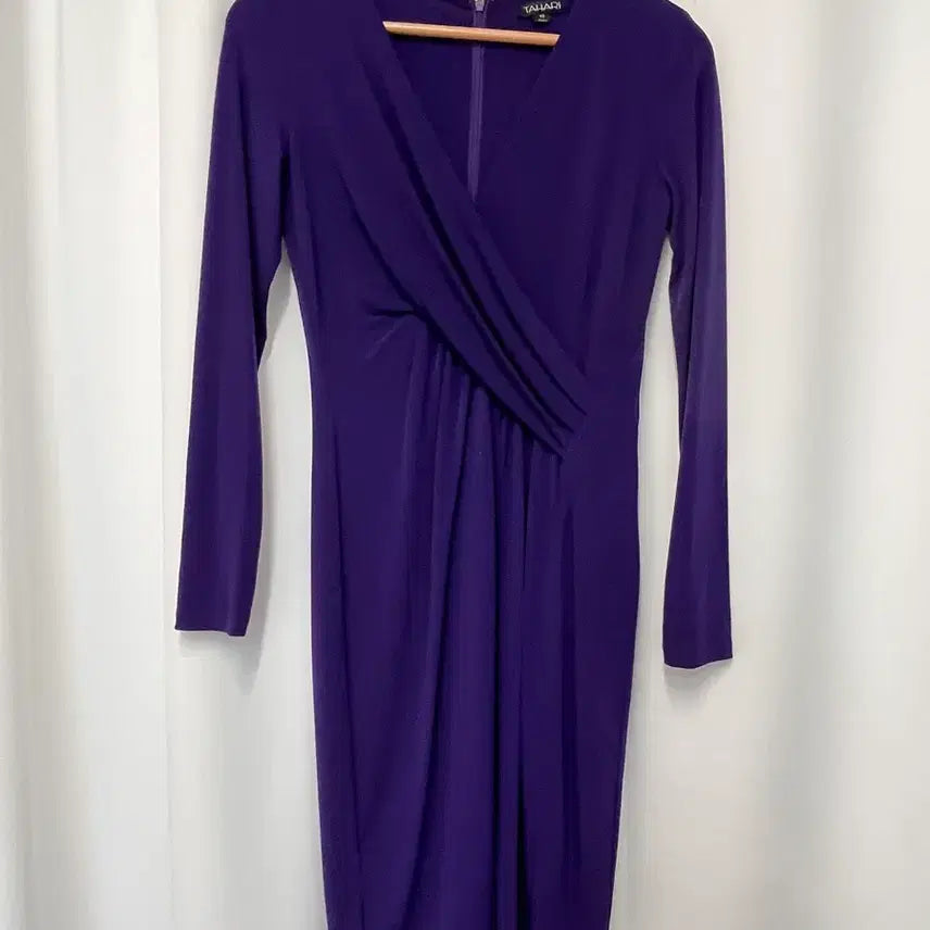 [BUNJANG] Tahari Purple Wrap Dress XS / 타하리 퍼플 원피스 xs
