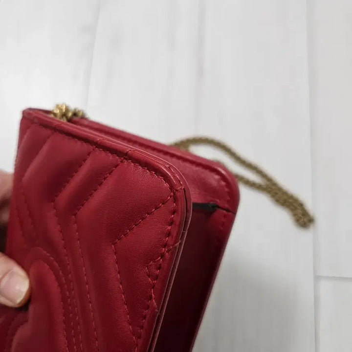 [BUNJANG] Gucci Marmont Mini Chain Bag Red / 구찌 마몬트 체인 미니백 레드