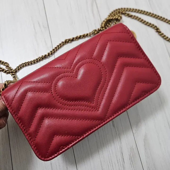[BUNJANG] Gucci Marmont Mini Chain Bag Red / 구찌 마몬트 체인 미니백 레드