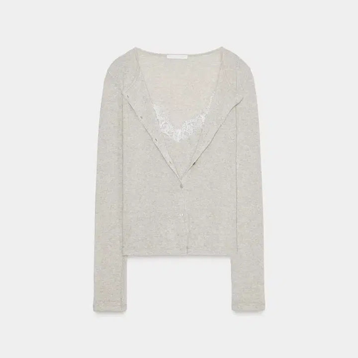 [SOLD OUT] 자라 레이스 콤비 탑 재킷 베이지 L(환승연애 현지 착용)