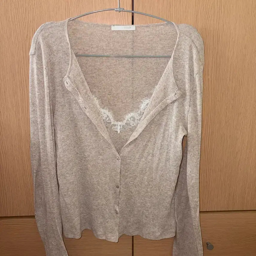 [SOLD OUT] 자라 레이스 콤비 탑 재킷 베이지 L(환승연애 현지 착용)