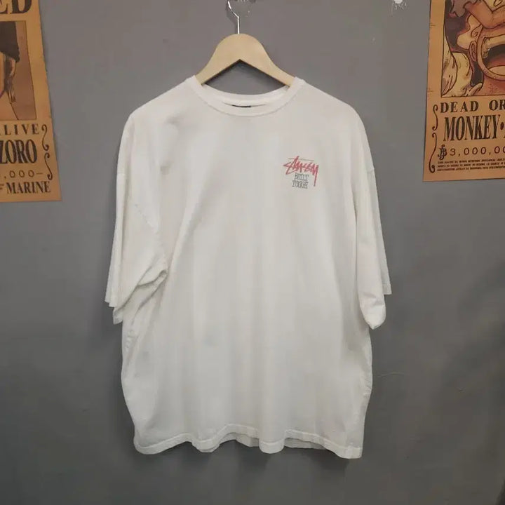[BUNJANG] Stussy White Short Sleeve T-Shirt / 스투시 화이트 반팔 티셔츠