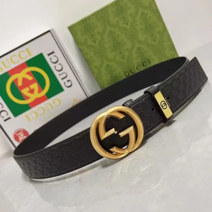 [BUNJANG] Gucci Double G Buckle Belt / 구찌 남성 벨트 더블 G 레터 버클 벨트