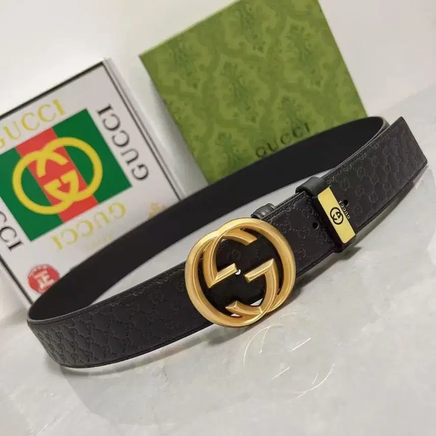 [BUNJANG] Gucci Double G Buckle Belt / 구찌 남성 벨트 더블 G 레터 버클 벨트