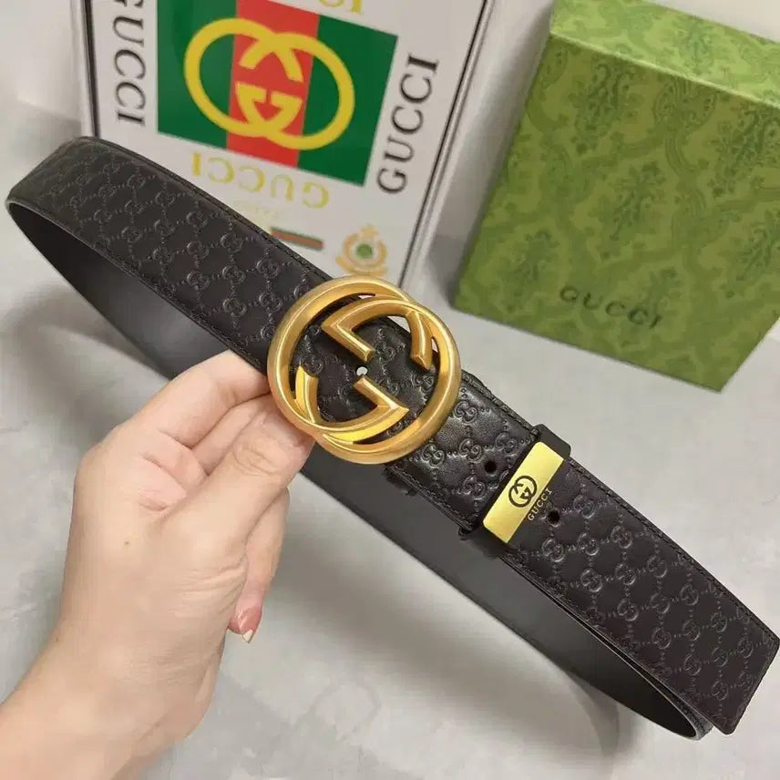 [BUNJANG] Gucci Double G Buckle Belt / 구찌 남성 벨트 더블 G 레터 버클 벨트
