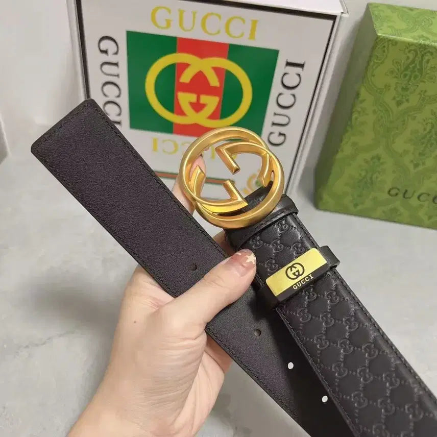 [BUNJANG] Gucci Double G Buckle Belt / 구찌 남성 벨트 더블 G 레터 버클 벨트