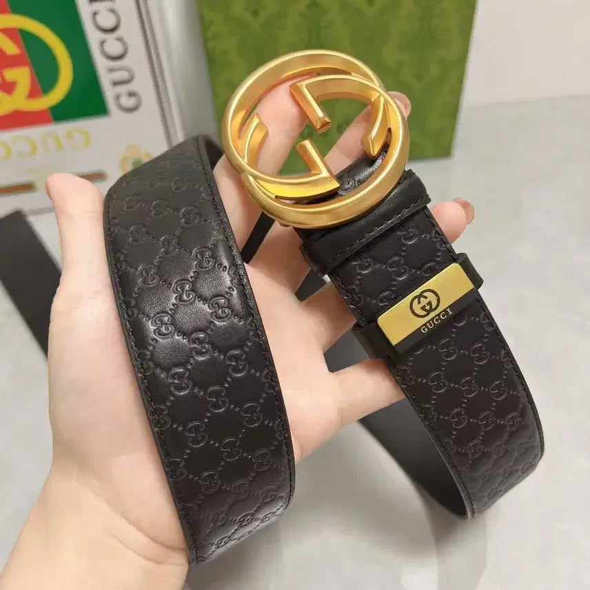 [BUNJANG] Gucci Double G Buckle Belt / 구찌 남성 벨트 더블 G 레터 버클 벨트