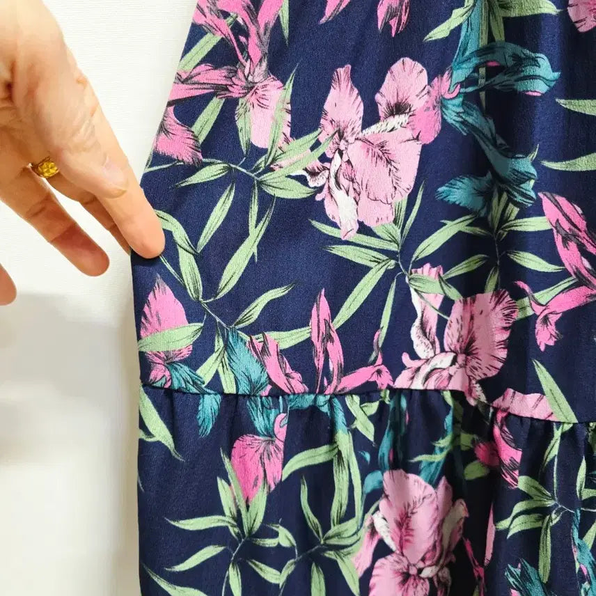 [BUNJANG] Kenneth Lady Floral Smocked Long Dress / 케네스레이디 플라워 롱 원피스  스모크 주름
