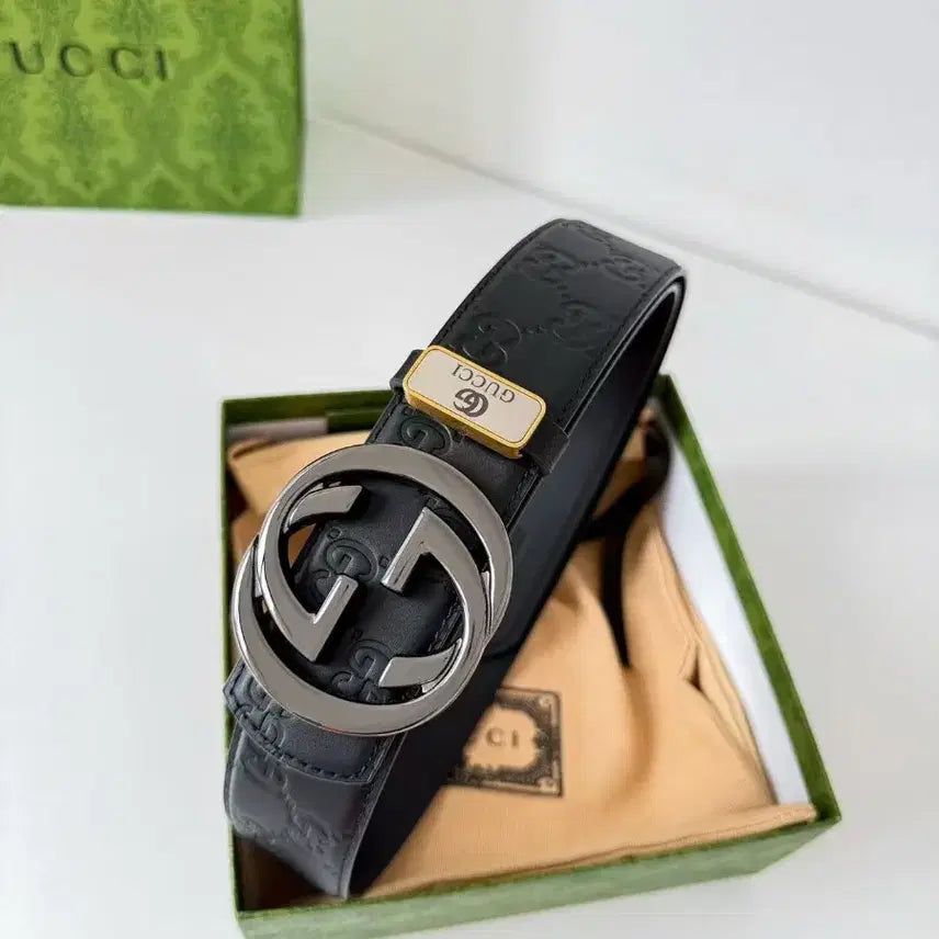[BUNJANG] Gucci Double G Buckle Belt / 구찌 남성 벨트 더블 G 레터 버클 벨트