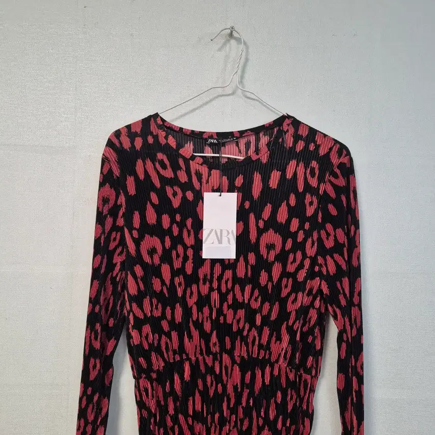 [BUNJANG] ZARA Leopard Print Long Dress / 자라 블랙/레드 레오파드 롱 원피스