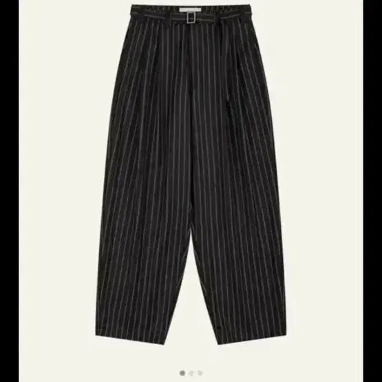 [BUNJANG] Waveyness Belted Two-Tuck Trousers Charcoal Stripe / [2] 웨이비니스 벨티드 투턱 트라우저 차콜 스트라이프