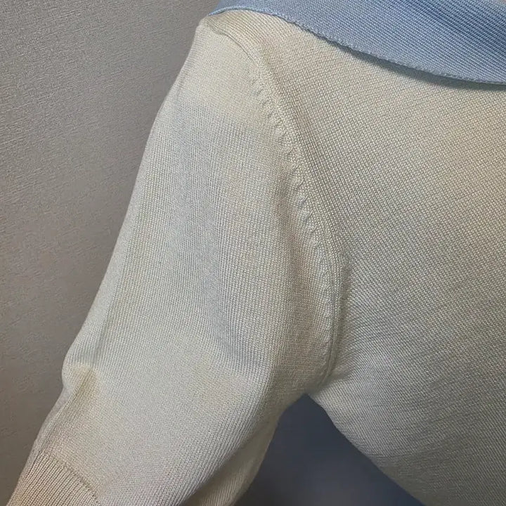 [BUNJANG] Sailor Collar Design Short Sleeve Knit / 세라복 디자인 반팔니트 냉감반팔  라셀니트