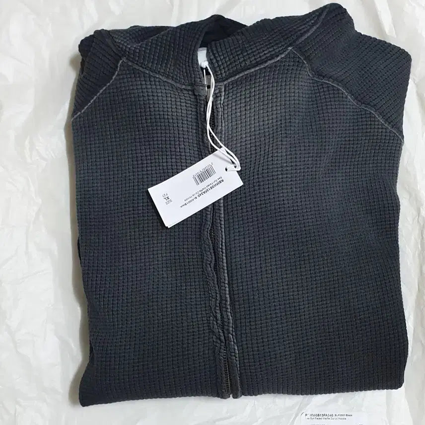 [BUNJANG] ROA Faded Waffle Zip-up Hoodie Black / [XL]ROA 비 썬 페이디드 와플 집업 후디 블랙