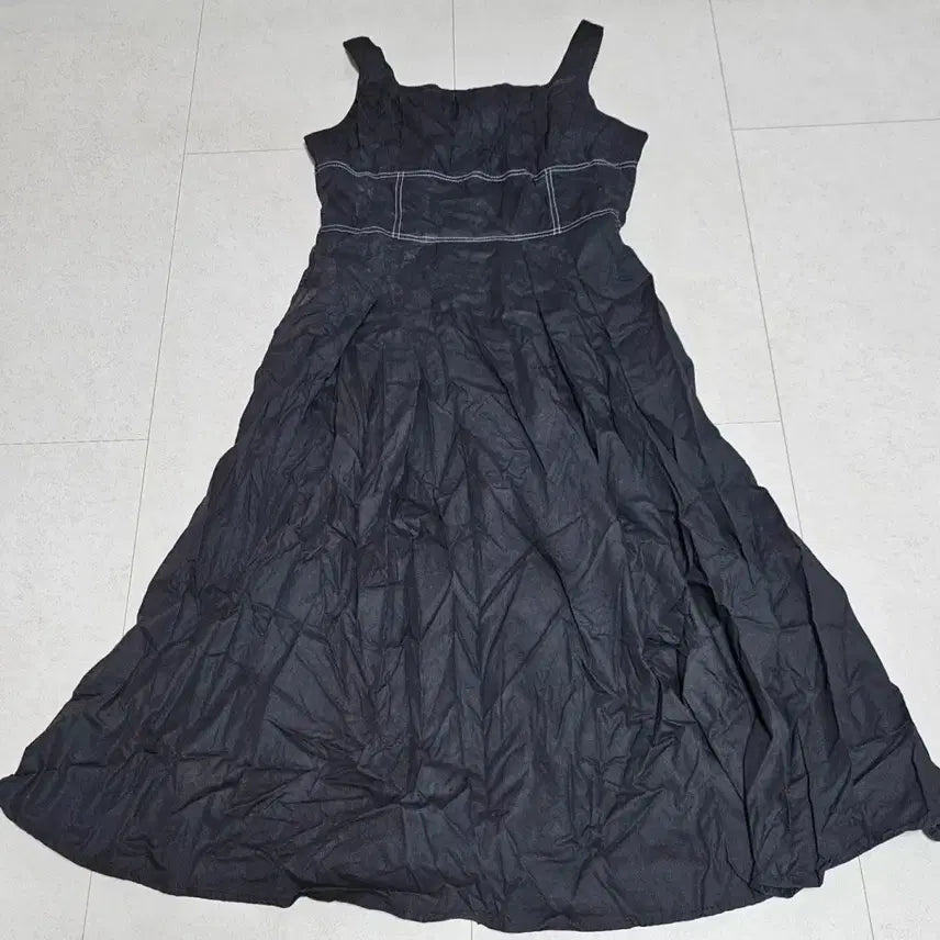 [BUNJANG] Black Bustier Flare Long Dress / 블랙 플레어 뷔스티에 롱 원피스