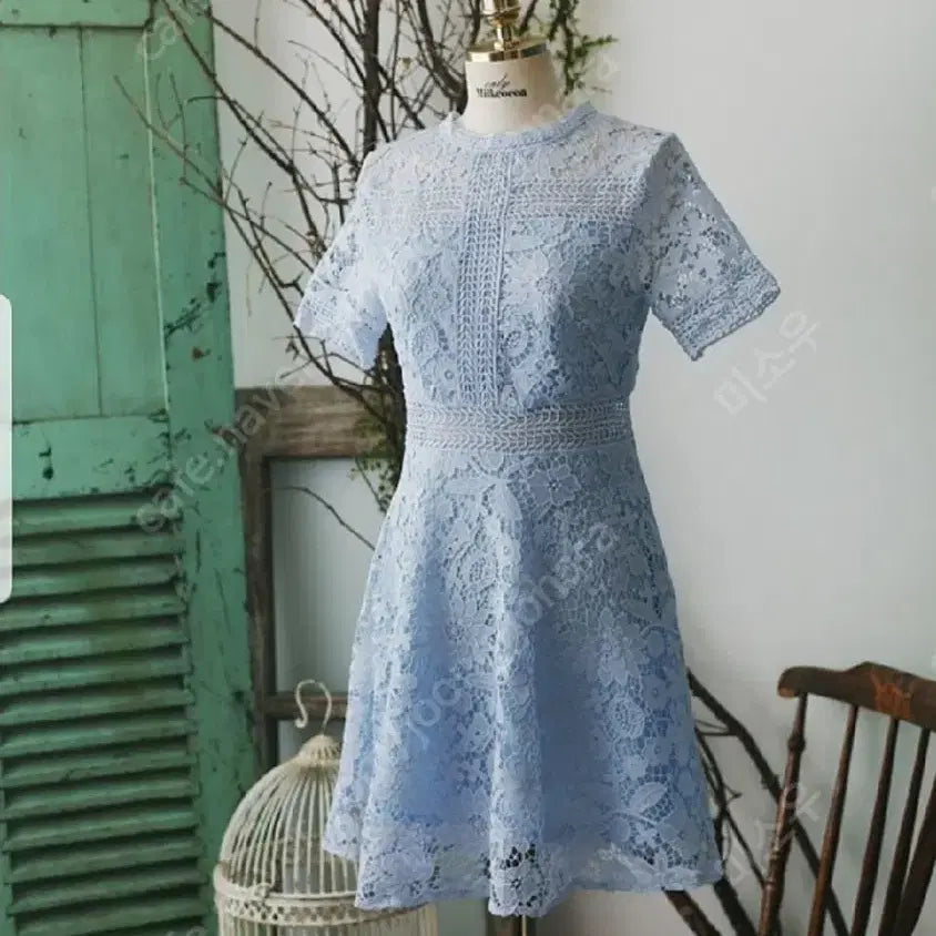 [BUNJANG] Milkcocoa Lace Dress (Sky Blue, Small) / 밀크코코아 레이스원피스 택달린 새상품