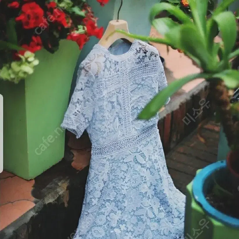 [BUNJANG] Milkcocoa Lace Dress (Sky Blue, Small) / 밀크코코아 레이스원피스 택달린 새상품