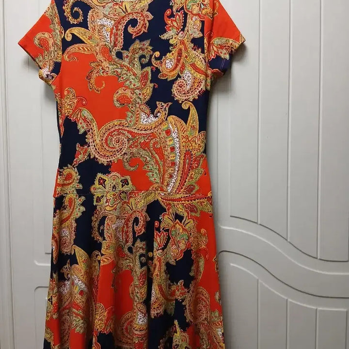 [BUNJANG] Ralph Lauren Paisley Short-Sleeve Maxi Dress / 로렌 랄프로렌 페이즐리 반팔 원피스 날씬55