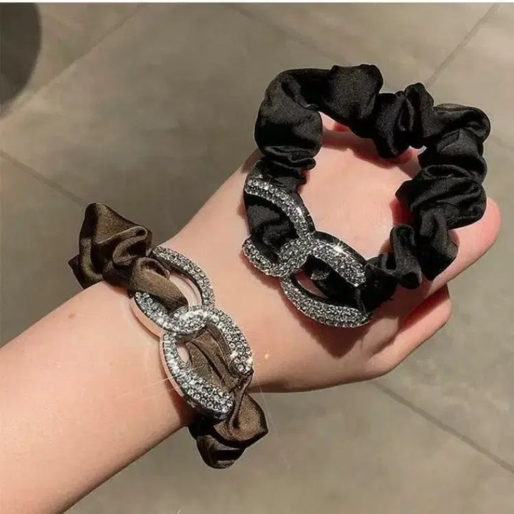 [BUNJANG] Cubic Embellished Hair Tie / 큐빅 장식 머리끈/헤어끈
