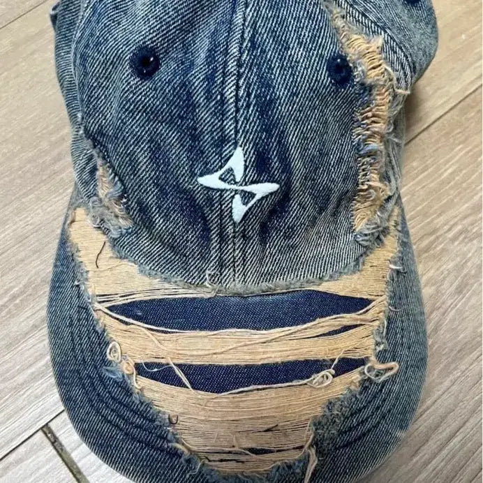 [BUNJANG] BLR Grunge Denim Cap Navy / BLR 비엘알 그런지 데님 캡 네이비