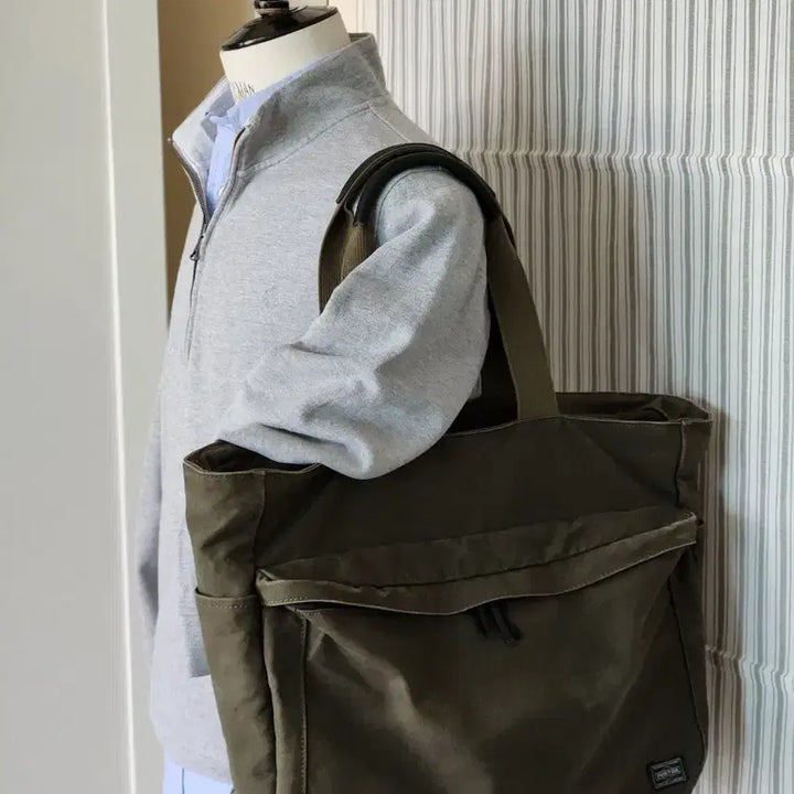 [BUNJANG] Porter Beat Canvas Tote Bag / 요시다 포터 Porter Beat 토트백 숄더백 카키