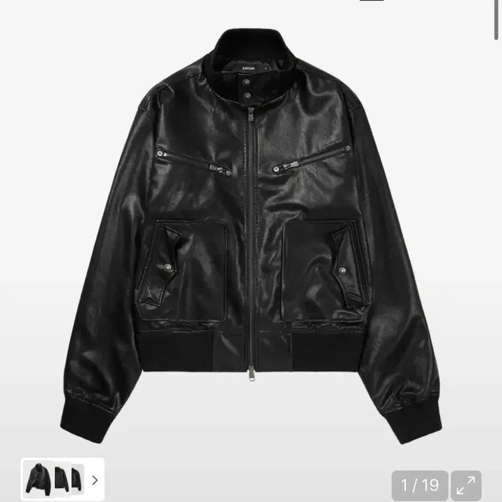 [BUNJANG] Acom High-Neck Leather Jacket (Black) / 아캄 하이넥 레더 자켓 (블랙)